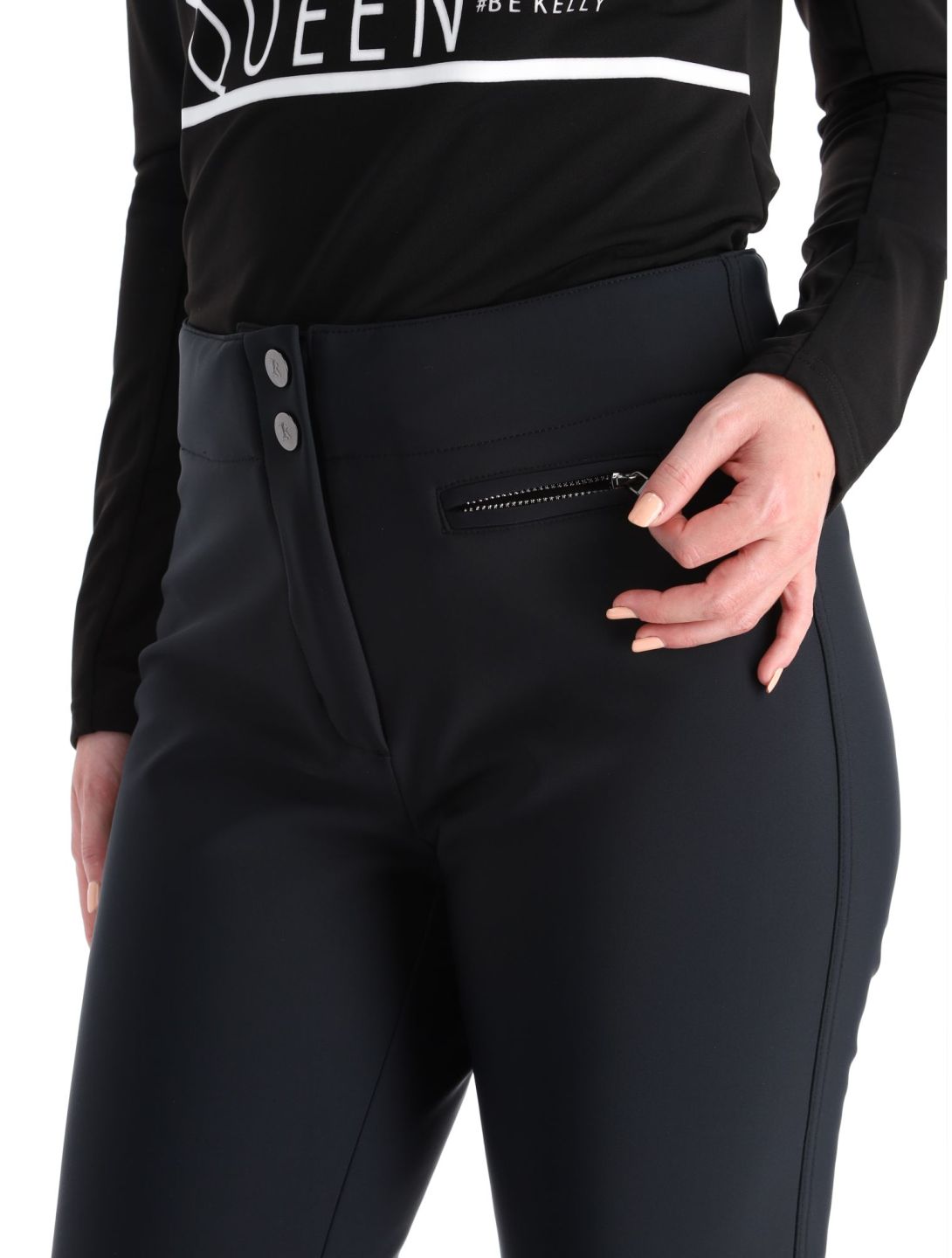 Kelly, Liz pantalones de esquí softshell mujeres Black negro 