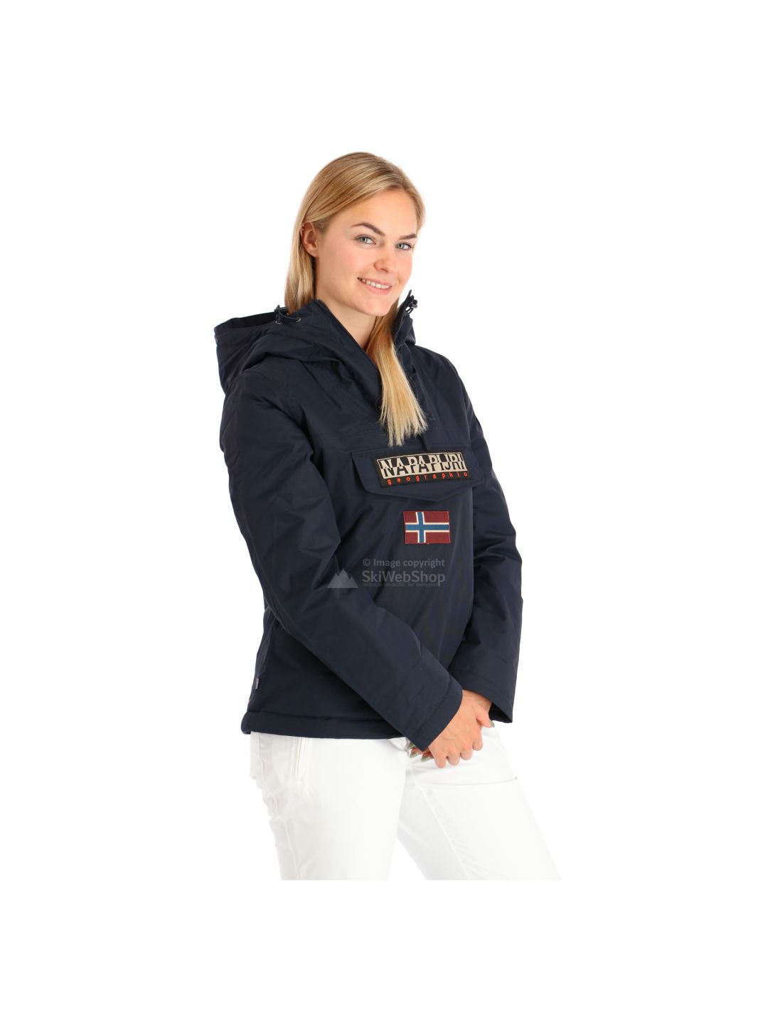 Napapijri, Rainforest pocket 2 anorak, chaqueta de invierno, mujeres, Marine azul