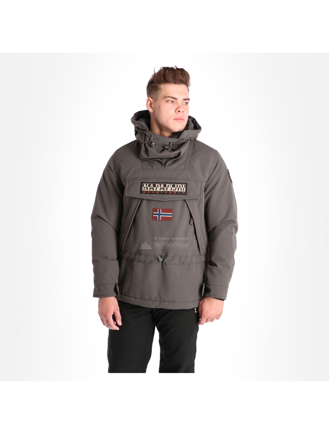 Napapijri, Skidoo anorak, chaqueta de esquí, hombres, gris sólido