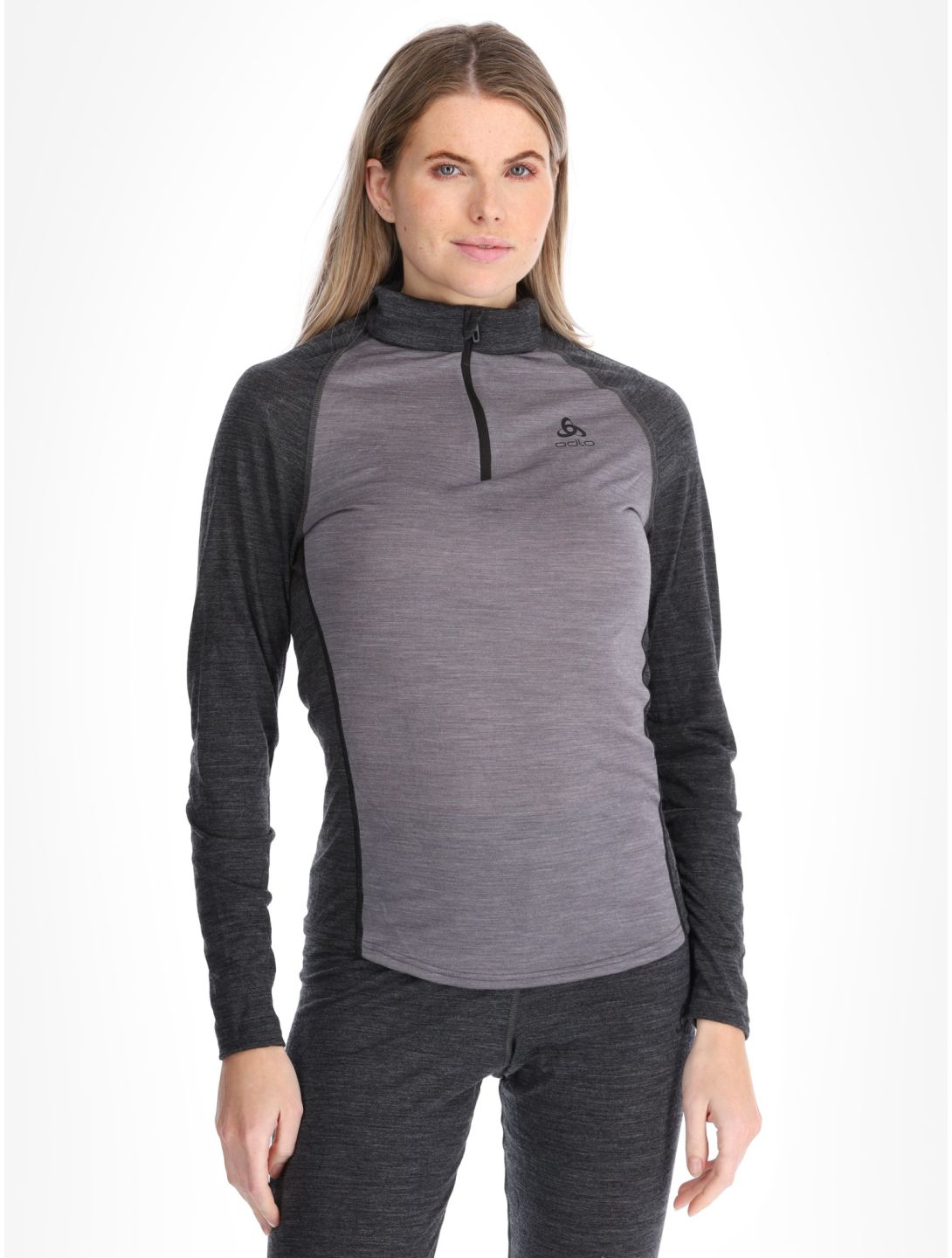 Odlo, Natural Performance PW 150 jersey mujeres Grey Melange - Dark Grey Melange gris 