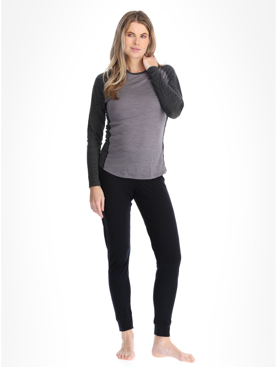 Odlo, Natural Performance PW 150 camisa termoactiva mujeres Grey Melange - Dark Grey Melange gris 