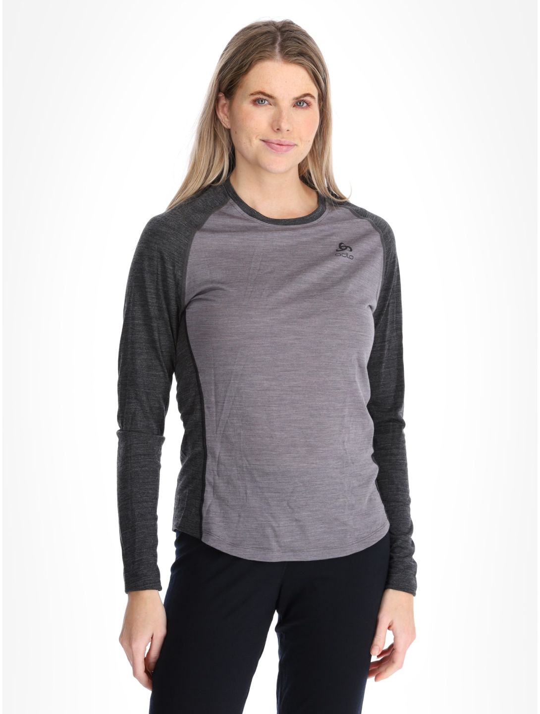 Odlo, Natural Performance PW 150 camisa termoactiva mujeres Grey Melange - Dark Grey Melange gris 