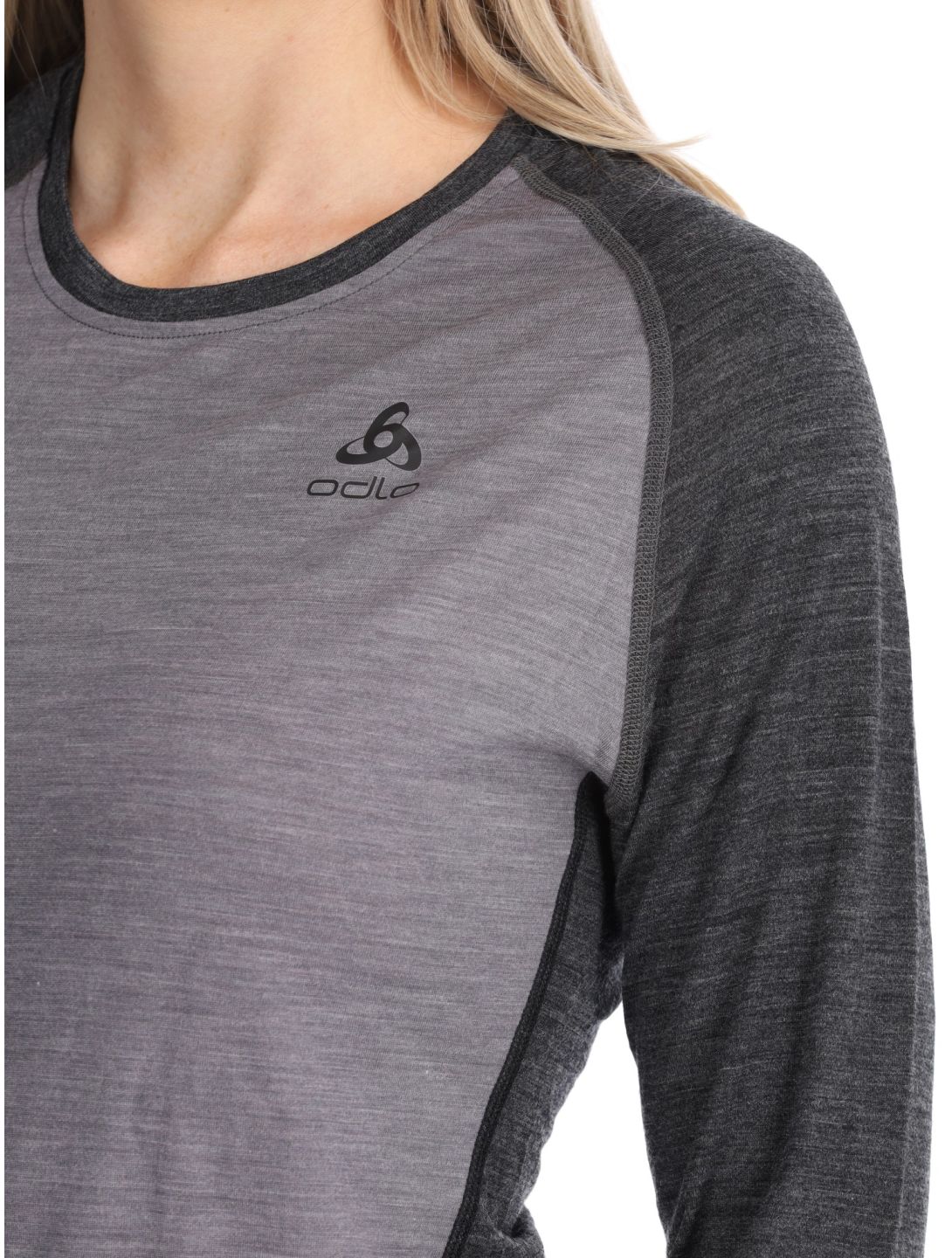 Odlo, Natural Performance PW 150 camisa termoactiva mujeres Grey Melange - Dark Grey Melange gris 