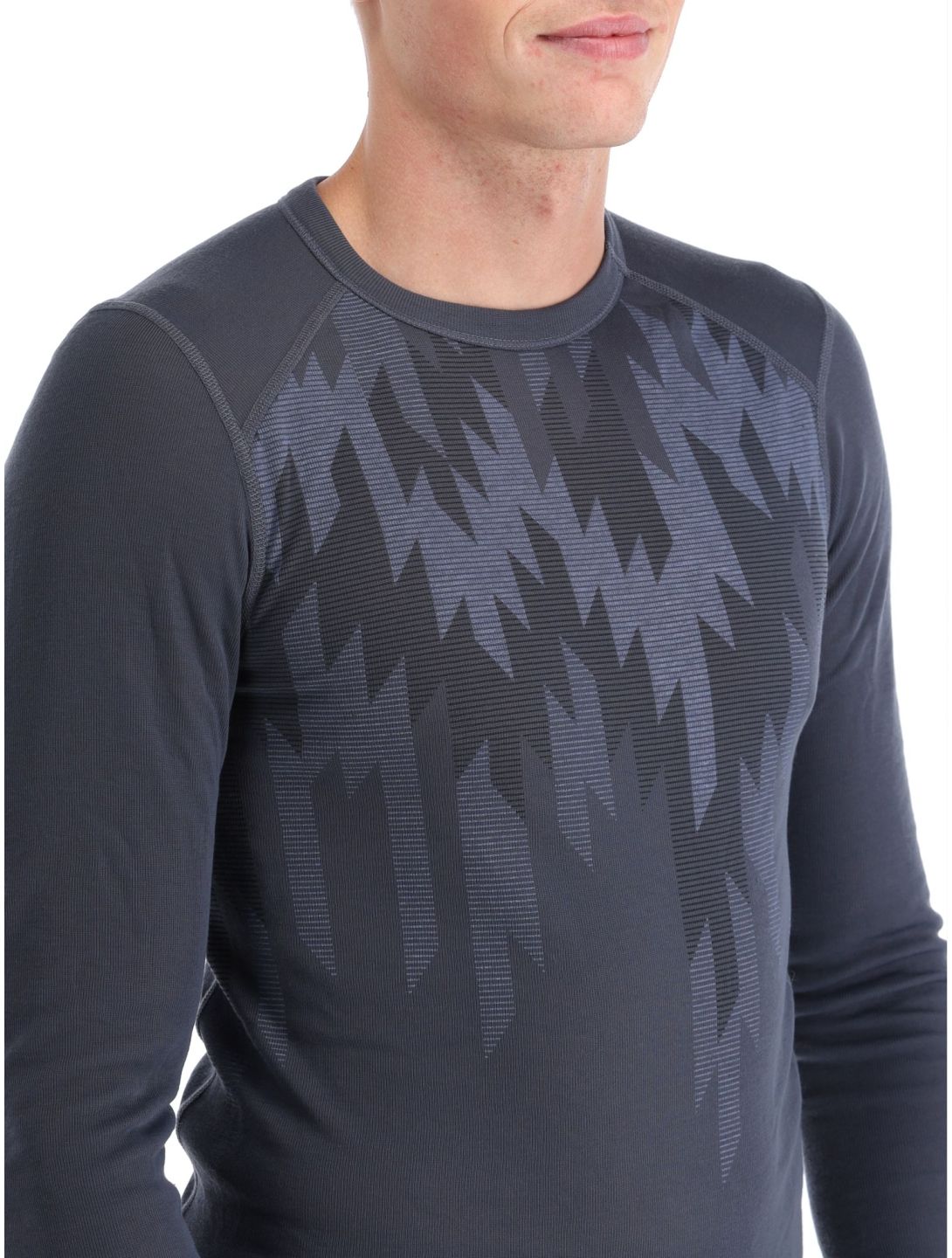 Odlo, Active Warm Eco Graphic camisa termoactiva hombres India Ink gris 