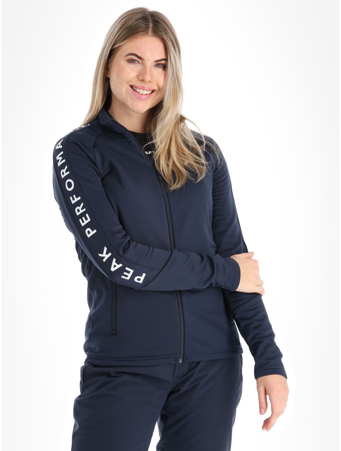 Peak Performance, W Rider Mid Zip chaleco mujeres Blue Shadow-Blue Shadow azul 