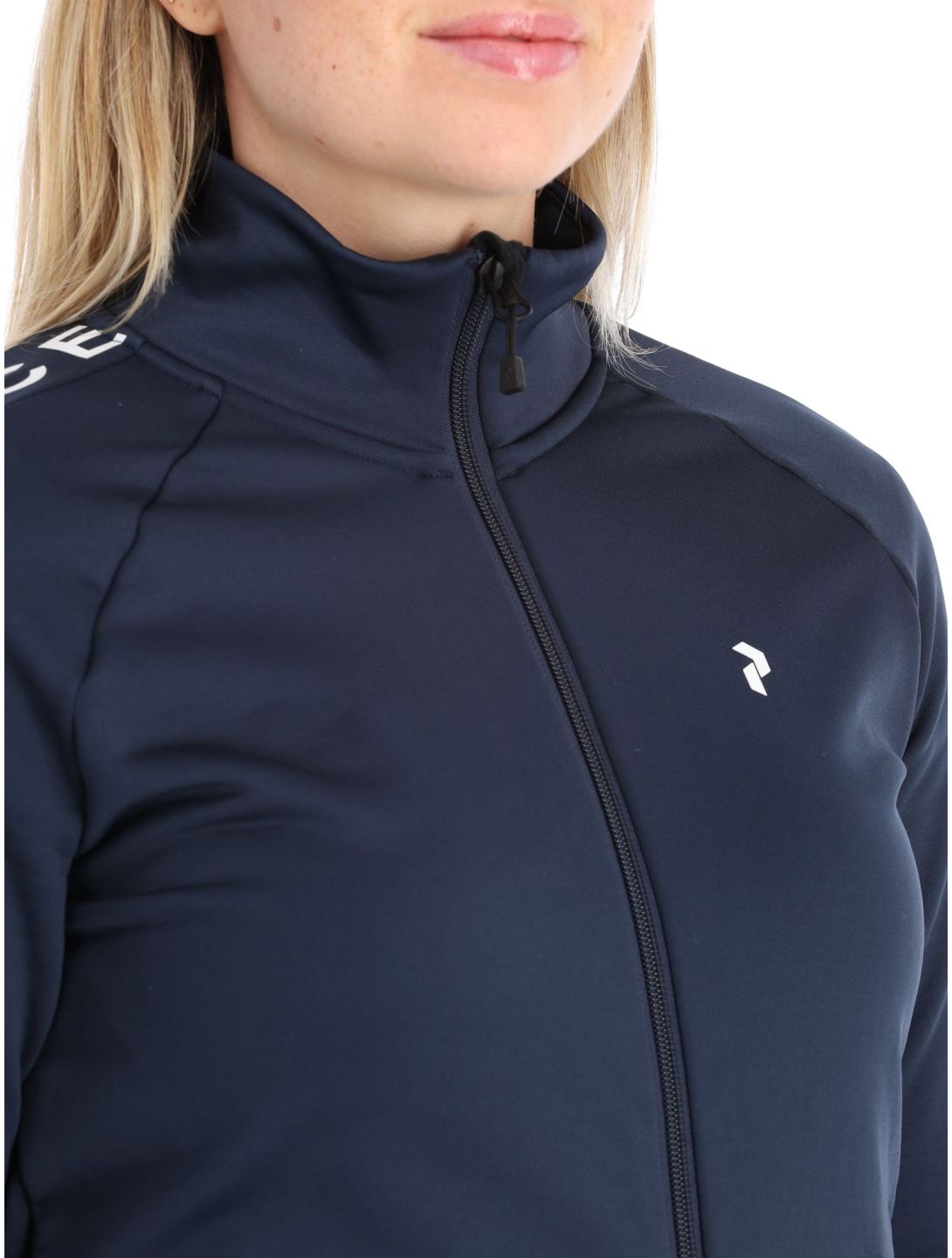 Peak Performance, W Rider Mid Zip chaleco mujeres Blue Shadow-Blue Shadow azul 