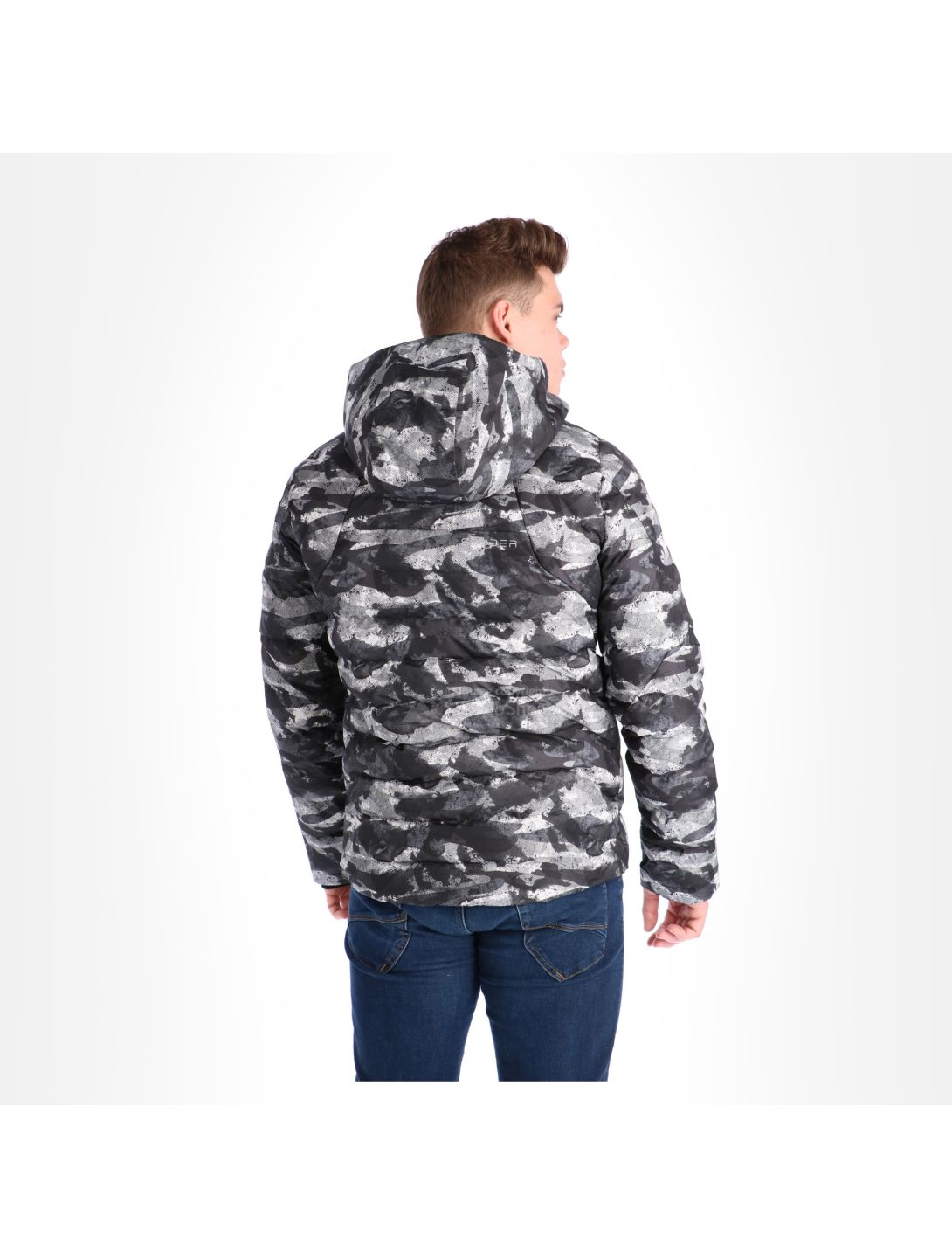 Spyder, Impulse Synthetic down, chaqueta de esquí, hombres, camo distress negro