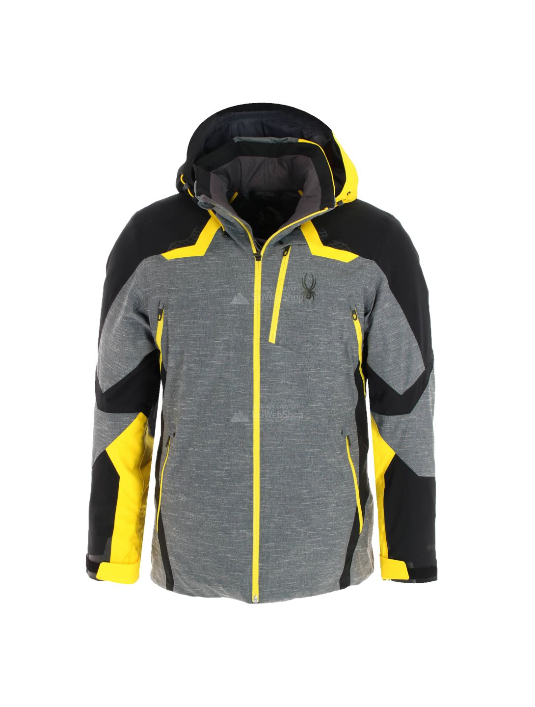 Spyder, Leader GTX, chaqueta de esquí, modelo largo, hombres, amarillo/negro