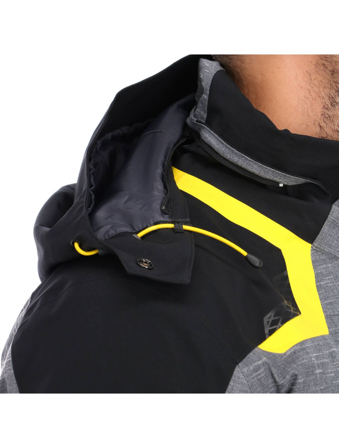 Spyder, Leader GTX, chaqueta de esquí, modelo largo, hombres, amarillo/negro