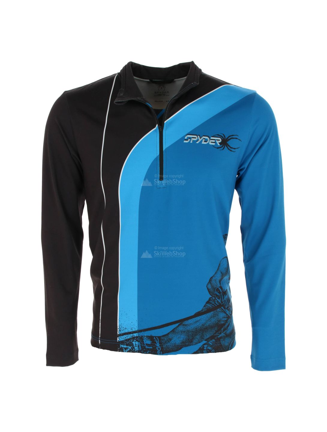 Spyder, Rival zip T-neck, jersey, hombres, azul/negro