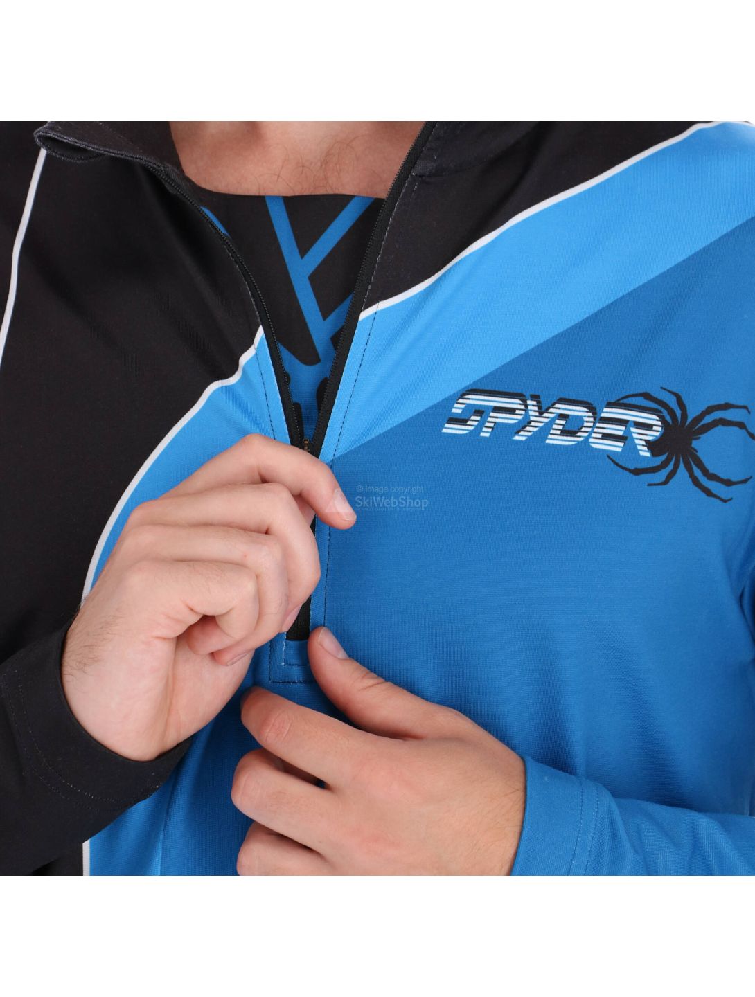 Spyder, Rival zip T-neck, jersey, hombres, azul/negro