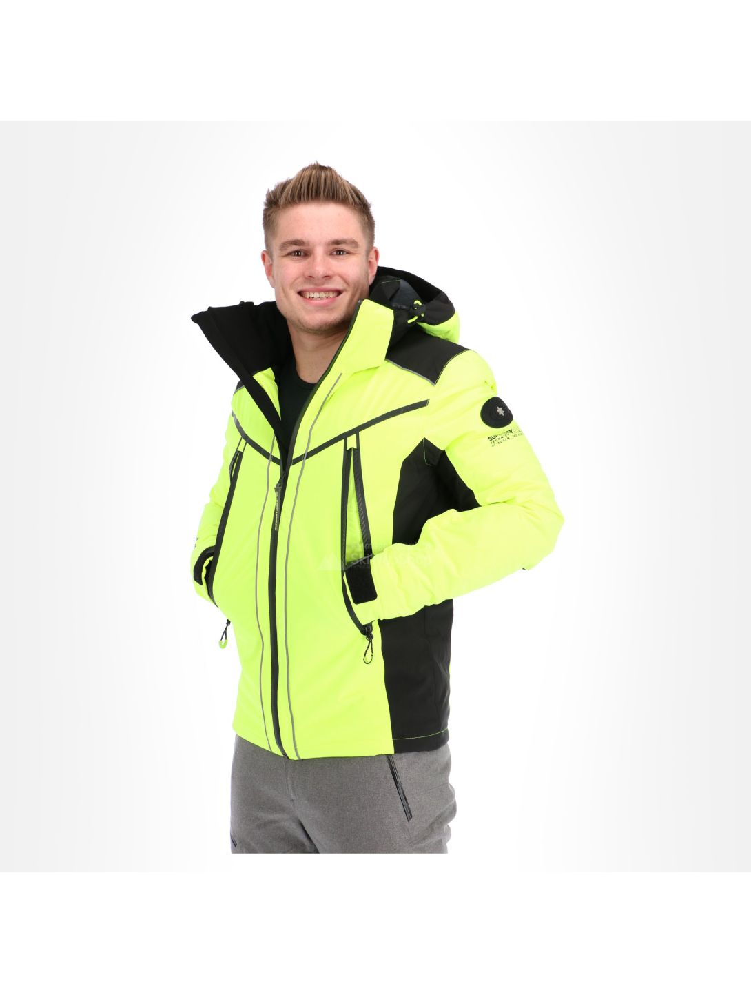 Superdry, Downhill Racer Padded , chaqueta de esquí, hombres, rescue amarillo