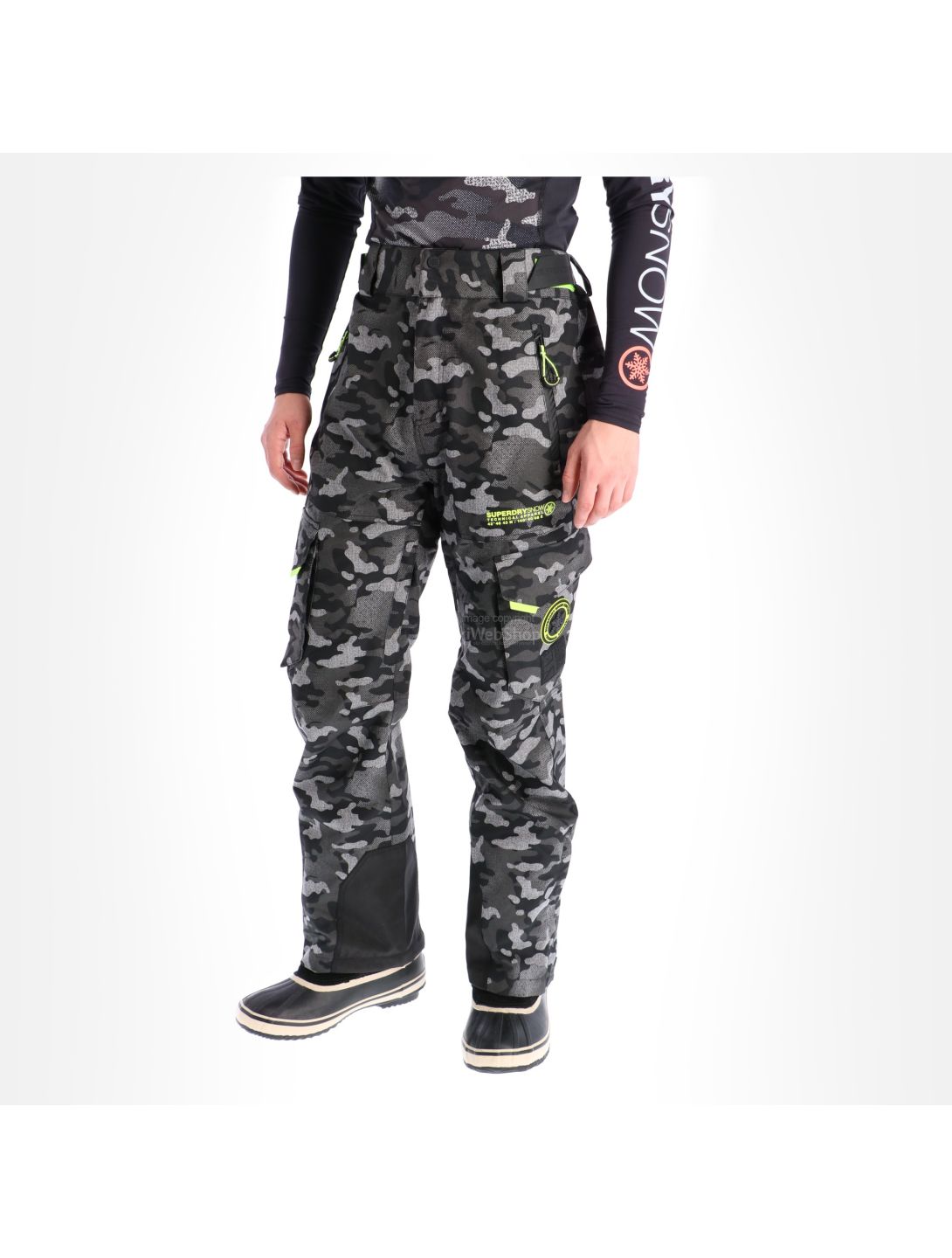 Superdry Snow pantalones de esqu hombres contrast camo gris