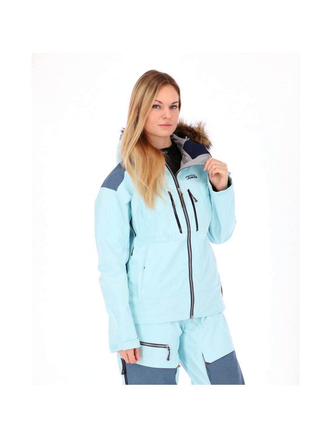 Tenson, Caia, chaqueta de esquí hardshell, mujeres, light blue