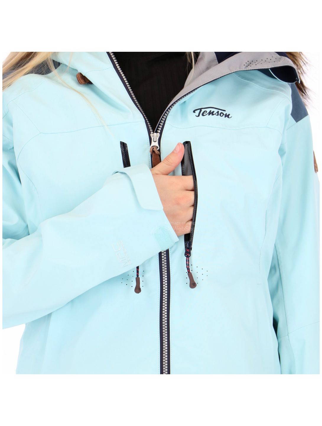 Tenson, Caia, chaqueta de esquí hardshell, mujeres, light blue