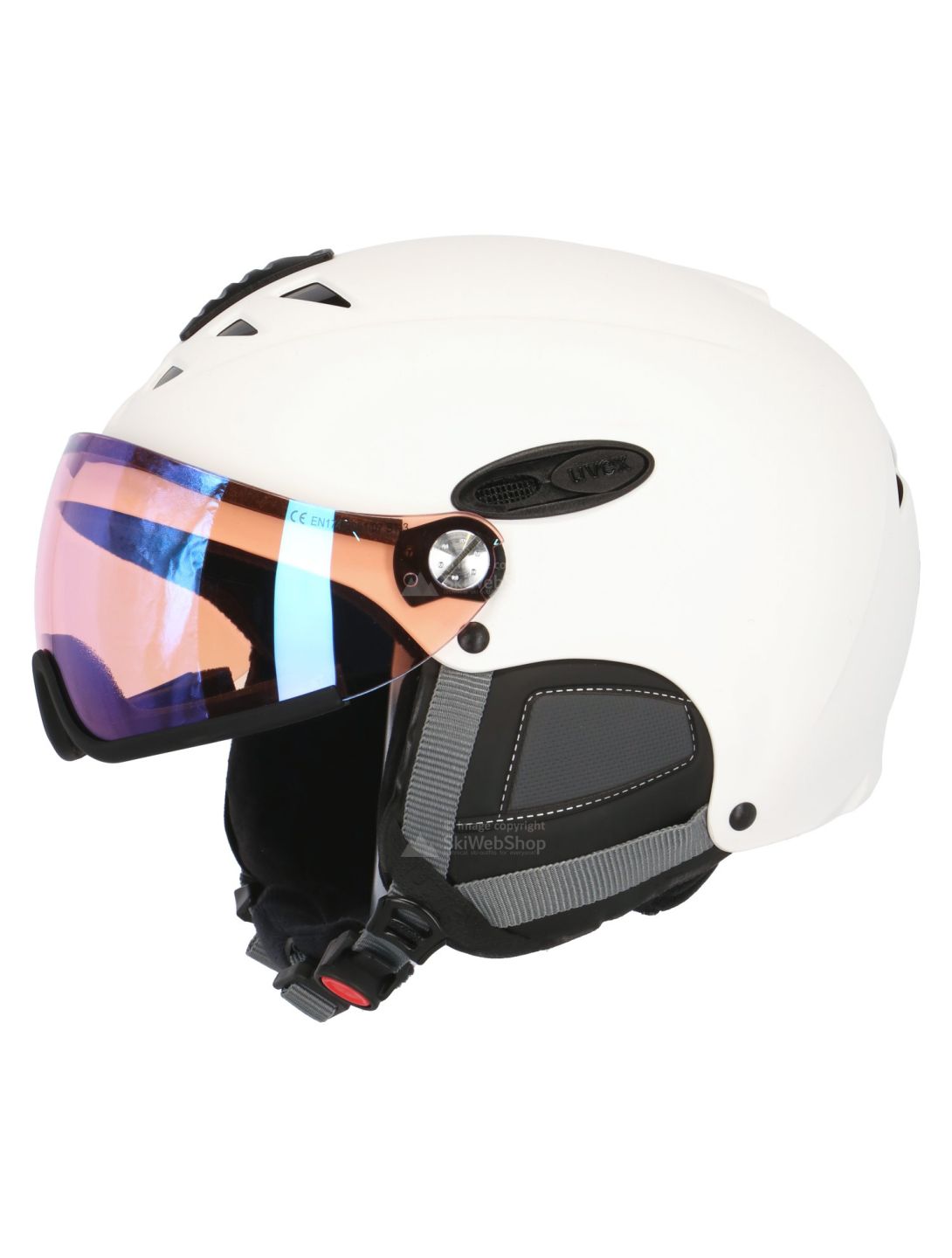 Uvex, HLMT 300 Visor Vario, casco de esquí, blanco mate