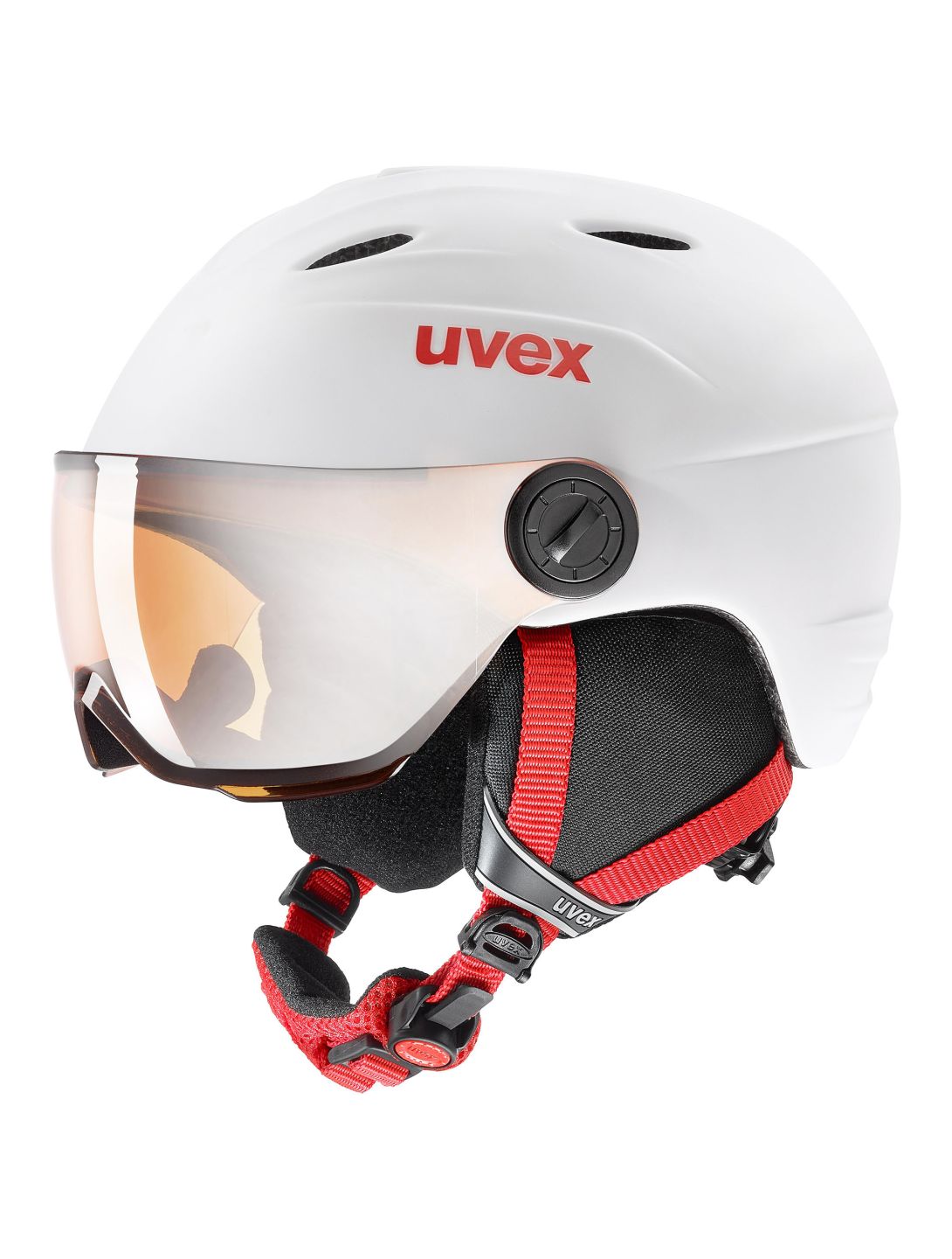 Uvex, Junior visor pro, casco con visera, niños, blanco