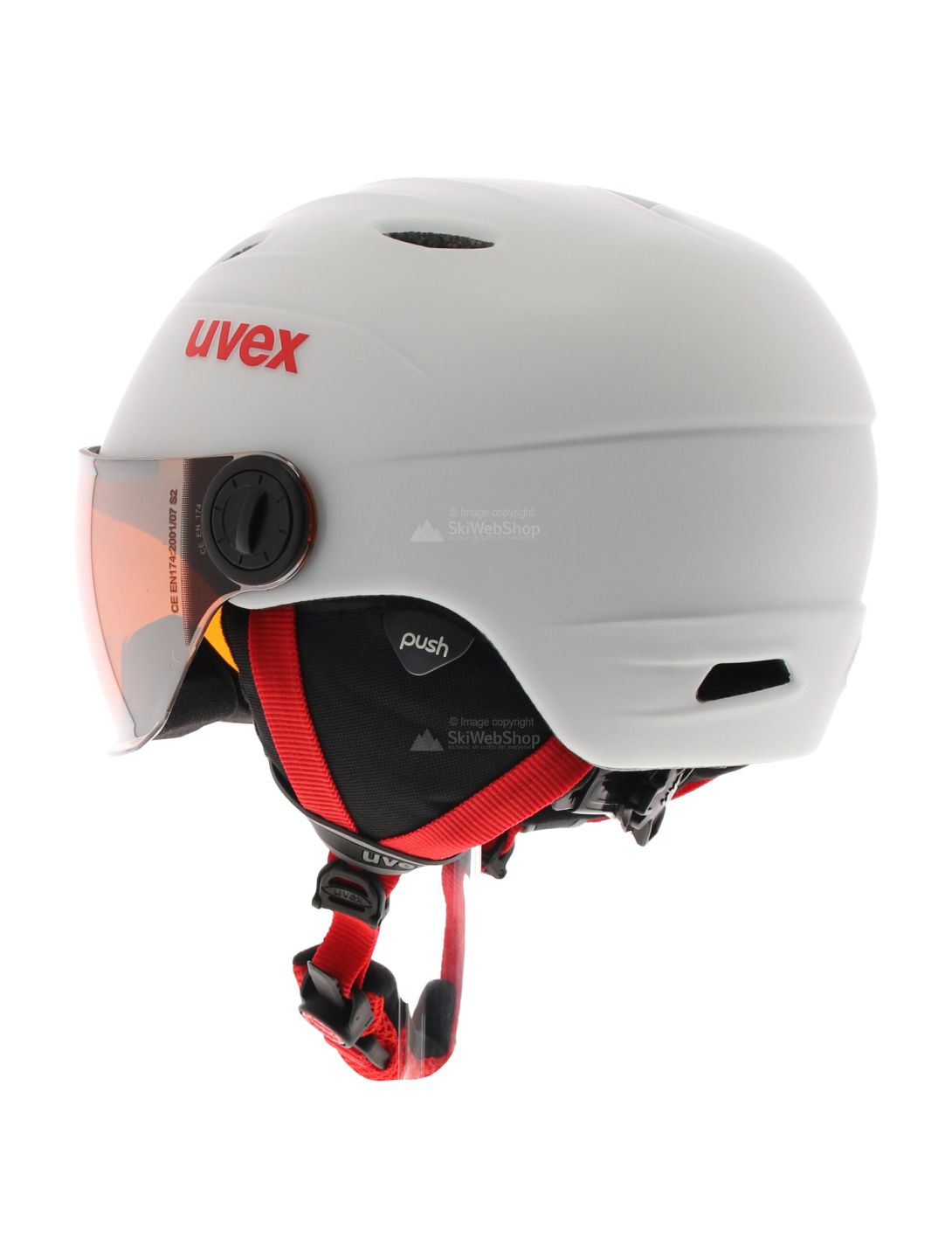 Uvex, Junior visor pro, casco con visera, niños, blanco