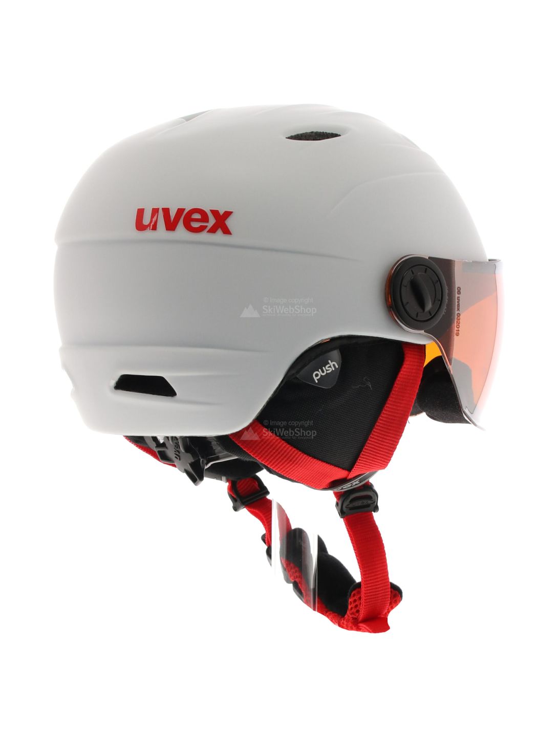 Uvex, Junior visor pro, casco con visera, niños, blanco