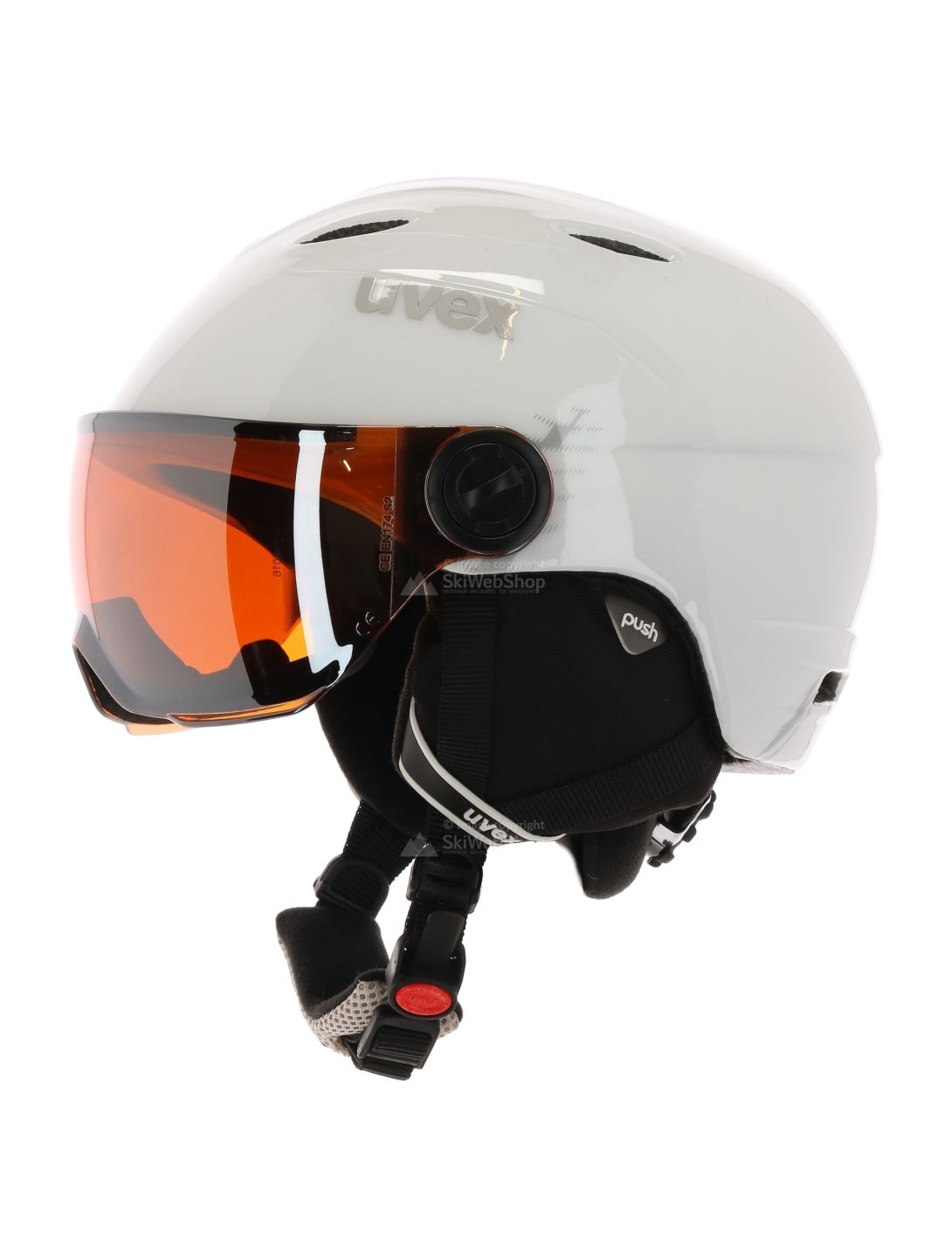 Uvex, Visor Junior Pro, casco de esquí, niños, blanco con gris