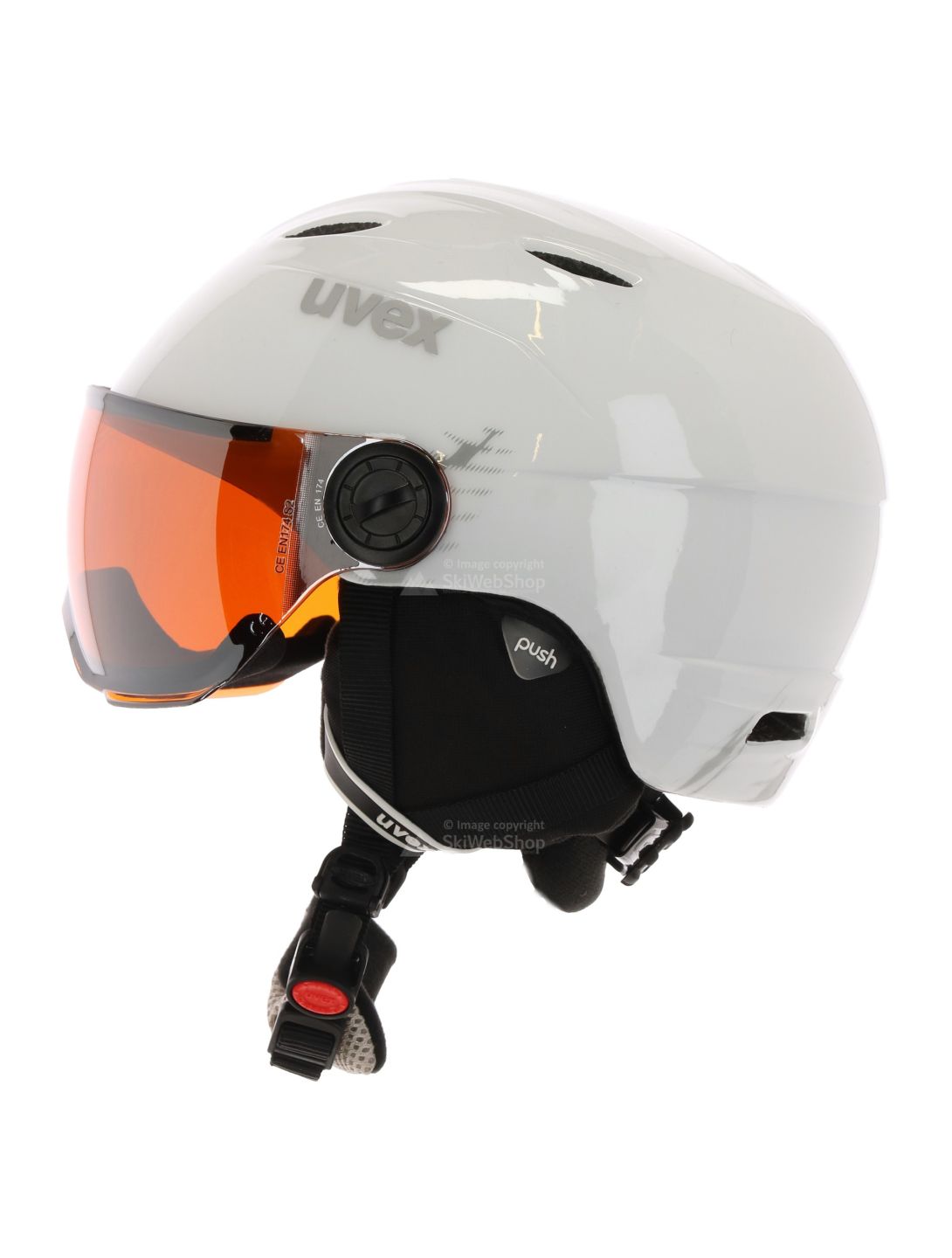 Uvex, Visor Junior Pro, casco de esquí, niños, blanco con gris