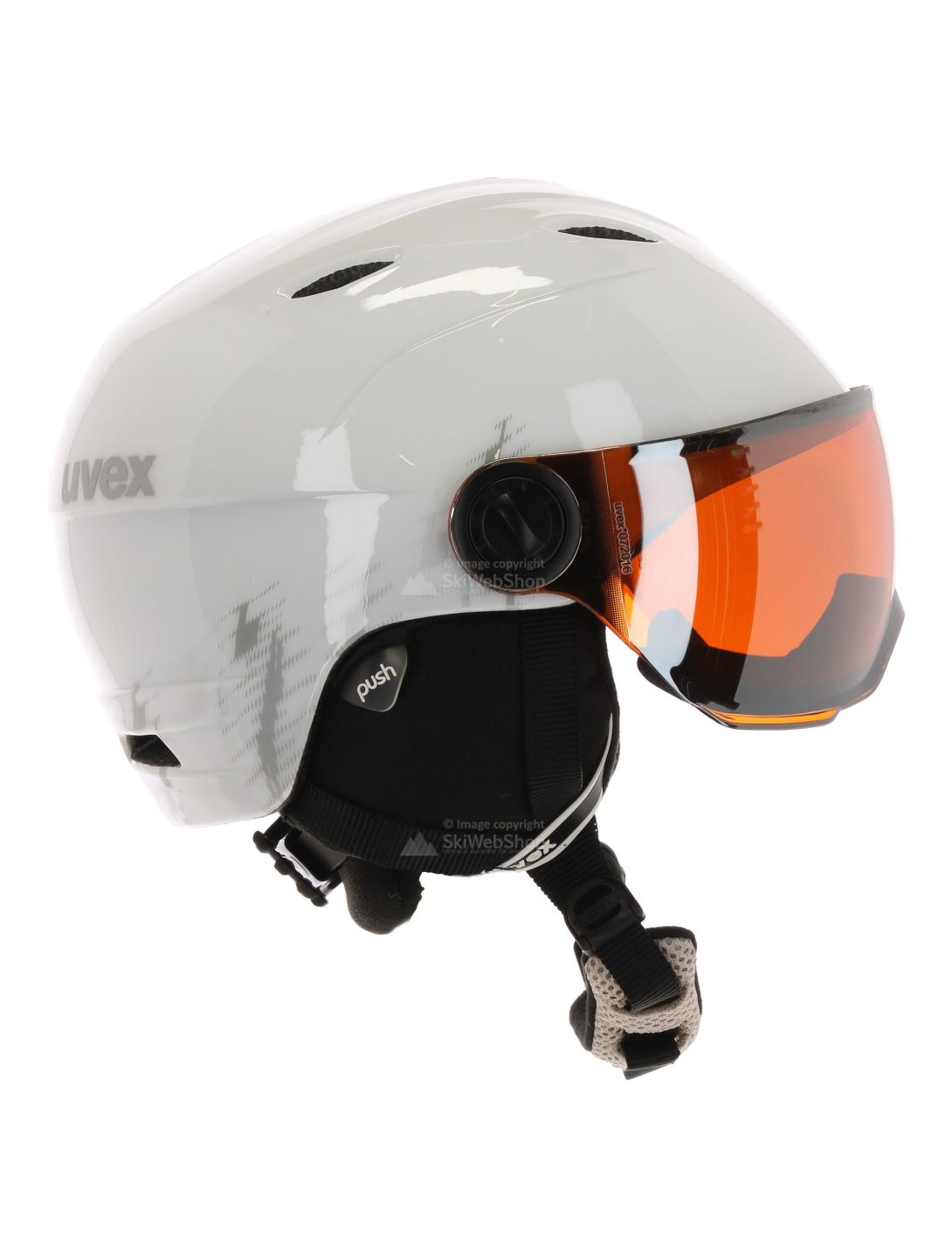 Uvex, Visor Junior Pro, casco de esquí, niños, blanco con gris