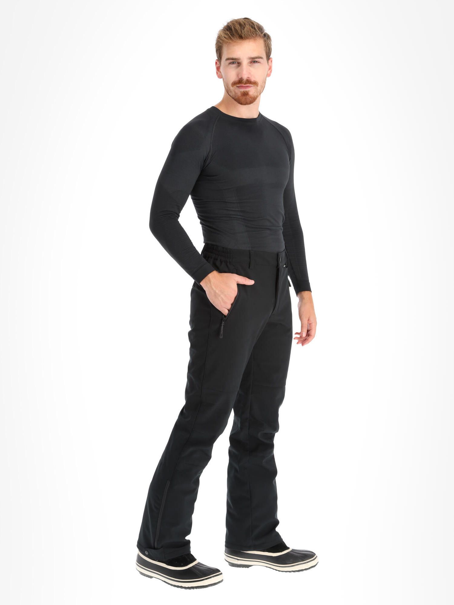 Pantalones de esquí de nieve Softshell repelente para hombre con bolsillos  con cremallera