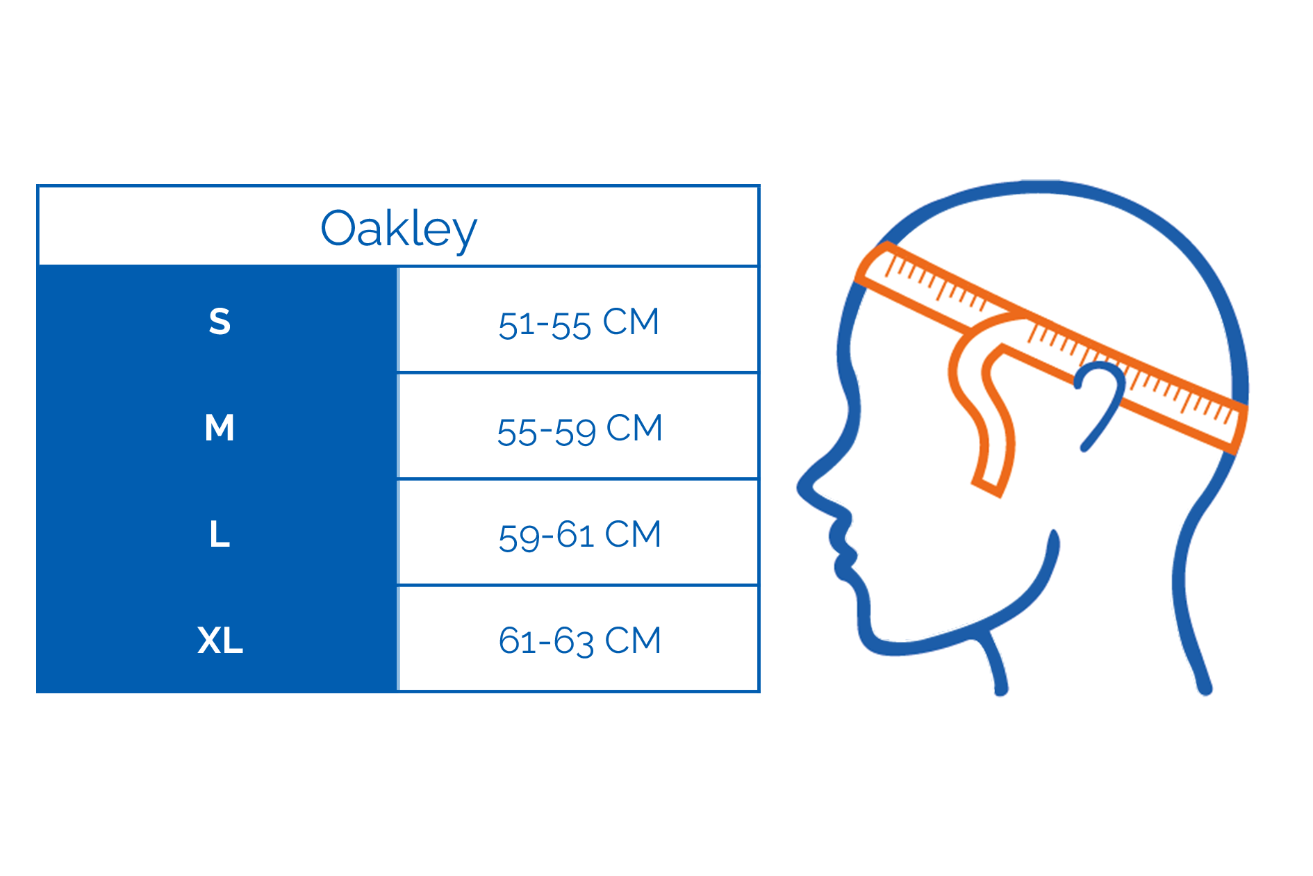 Tabla de tallas del casco de esquí Oakley